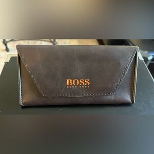 Hugo Boss Dark Brown Leather sunglasses case
